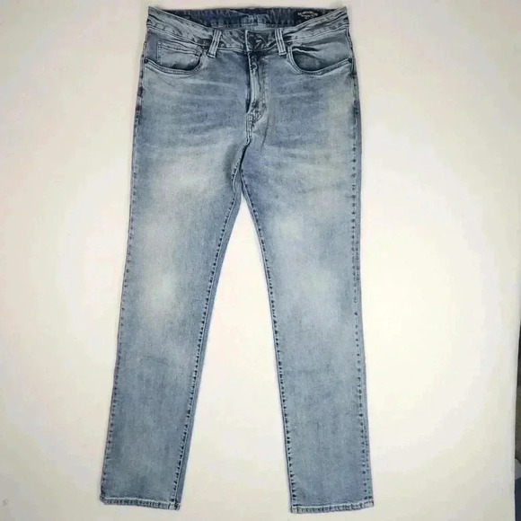 Buffalo David Bitton Mens Jeans Straight Six Stretch Size 34x34 Blue Distressed - Picture 5 of 16